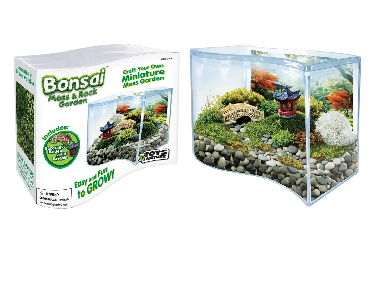 Bonsai Moss & Rock Garden Wave Terrarium