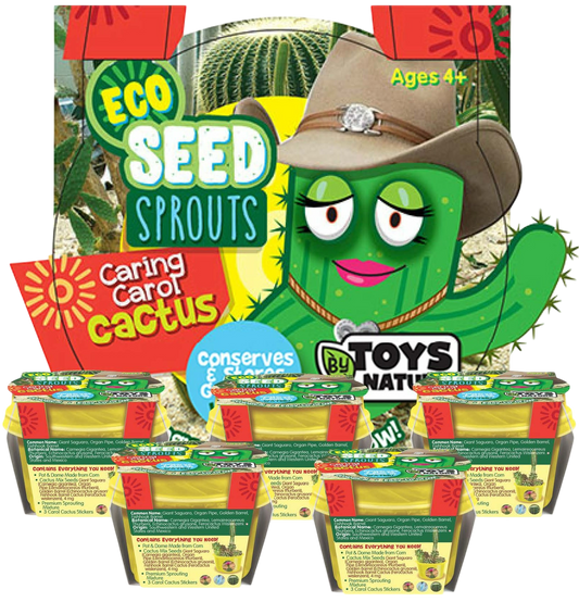 Eco Seed Sprouts Caring Carol Cactus - Multipack of 5